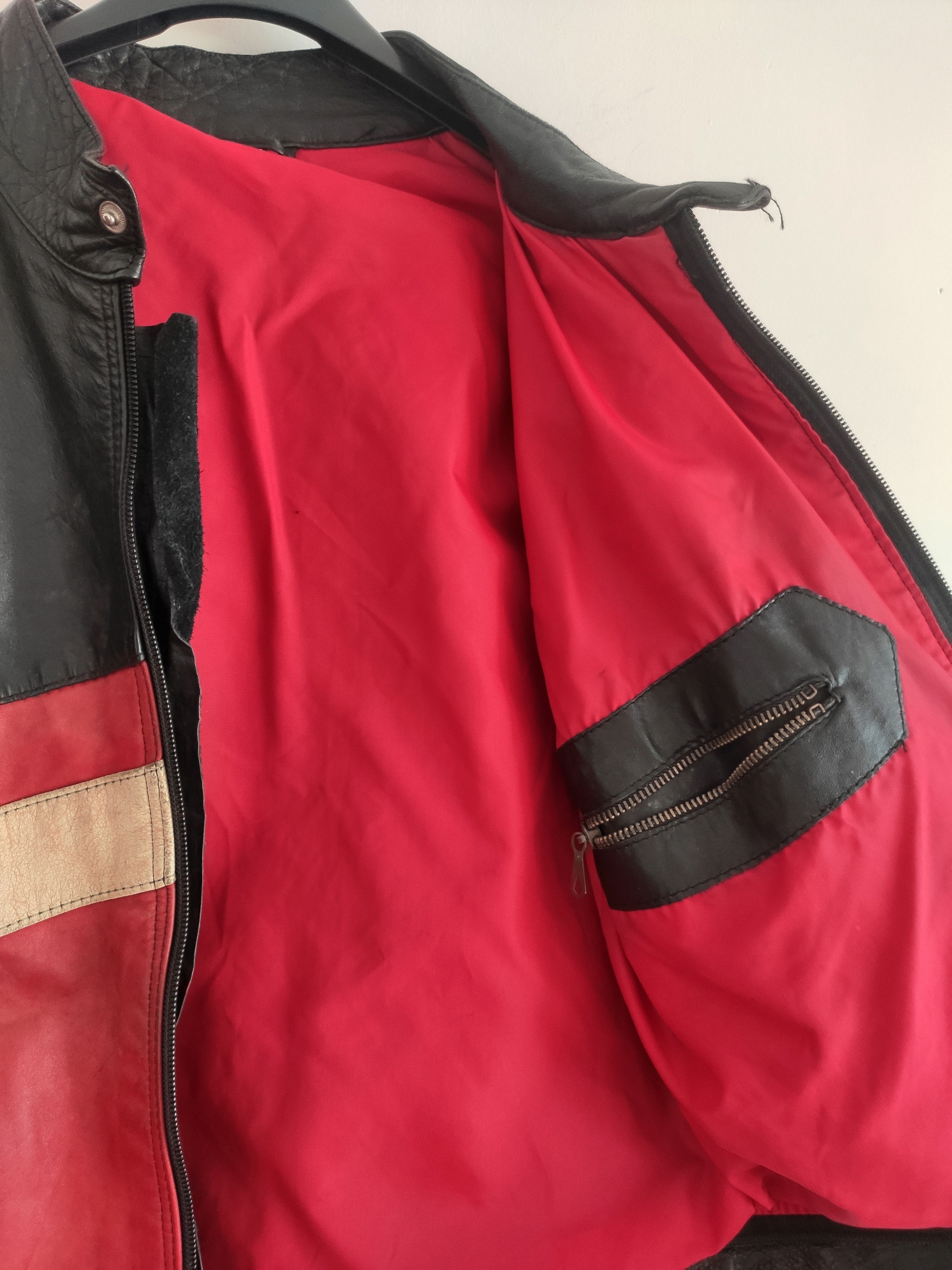 Vintage Black Red vintage Motorcycle biker leather jacket cropped S Size US S / EU 44-46 / 1 - 4 Thumbnail