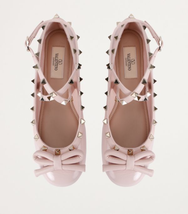 Valentino o1s22i1n0924 Patent Leather Rockstud Flats in Pink Size US 9 / IT 39 - 4 Thumbnail