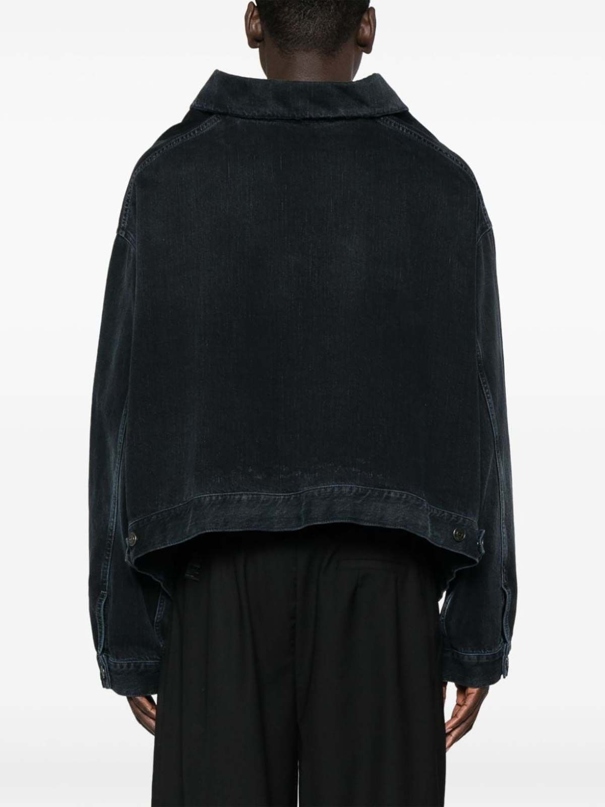 Balenciaga o1w1db10426 Off Shoulder Jacket in Dark Navy Size US S / EU 44-46 / 1 - 3 Thumbnail
