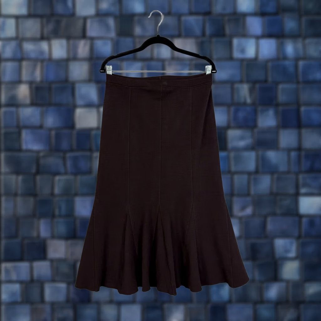 Eileen Fisher Eileen Fisher Skirt Womens Small Brown Knit Trumpet Flare Maxi Minimal USA Size 28" / US 6 / IT 42 - 1 Thumbnail
