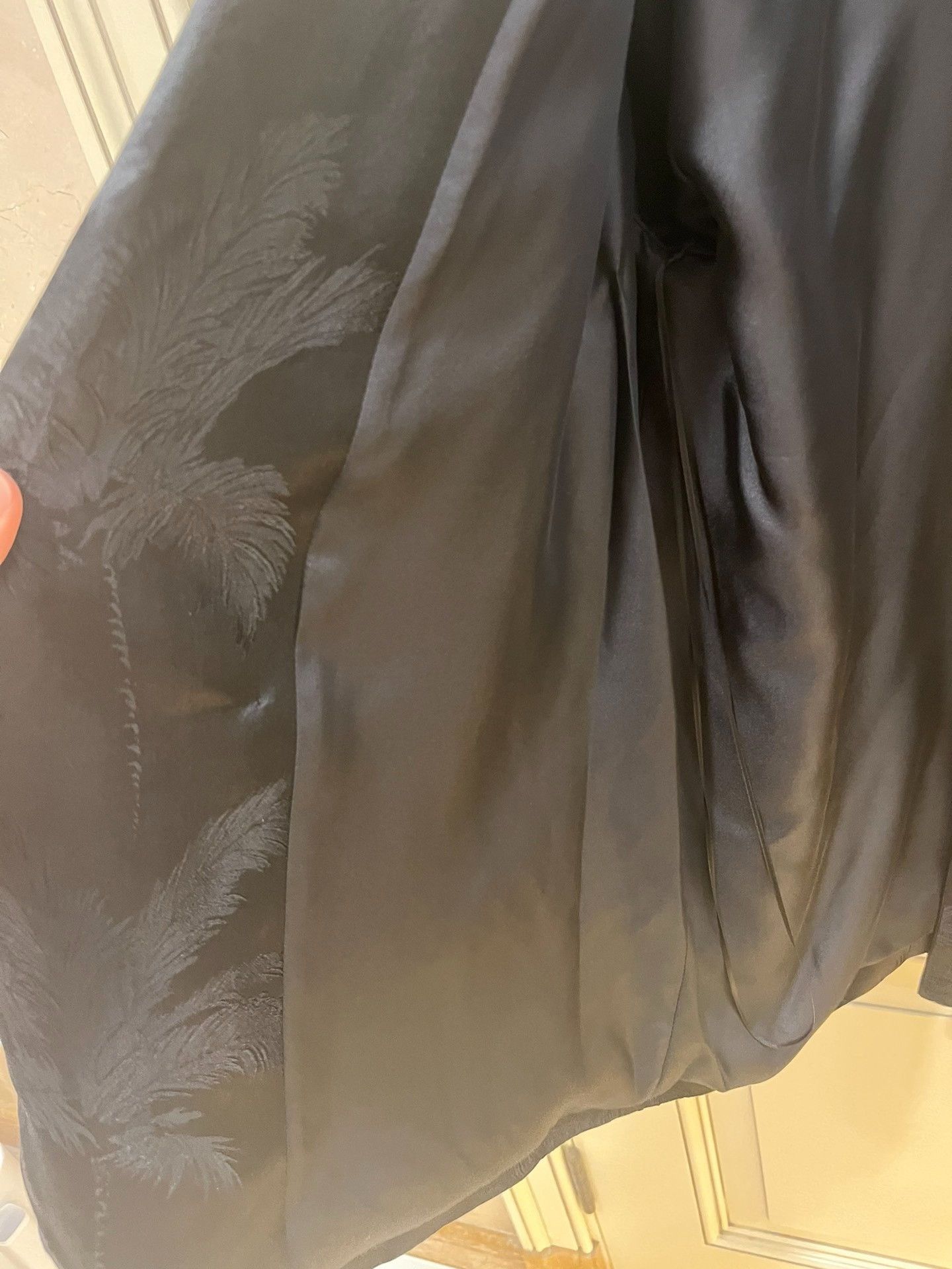 Saint Laurent Paris Saint Laurent Black Palm Jacquard Silk Blazer Size US M / EU 48-50 / 2 - 8 Thumbnail