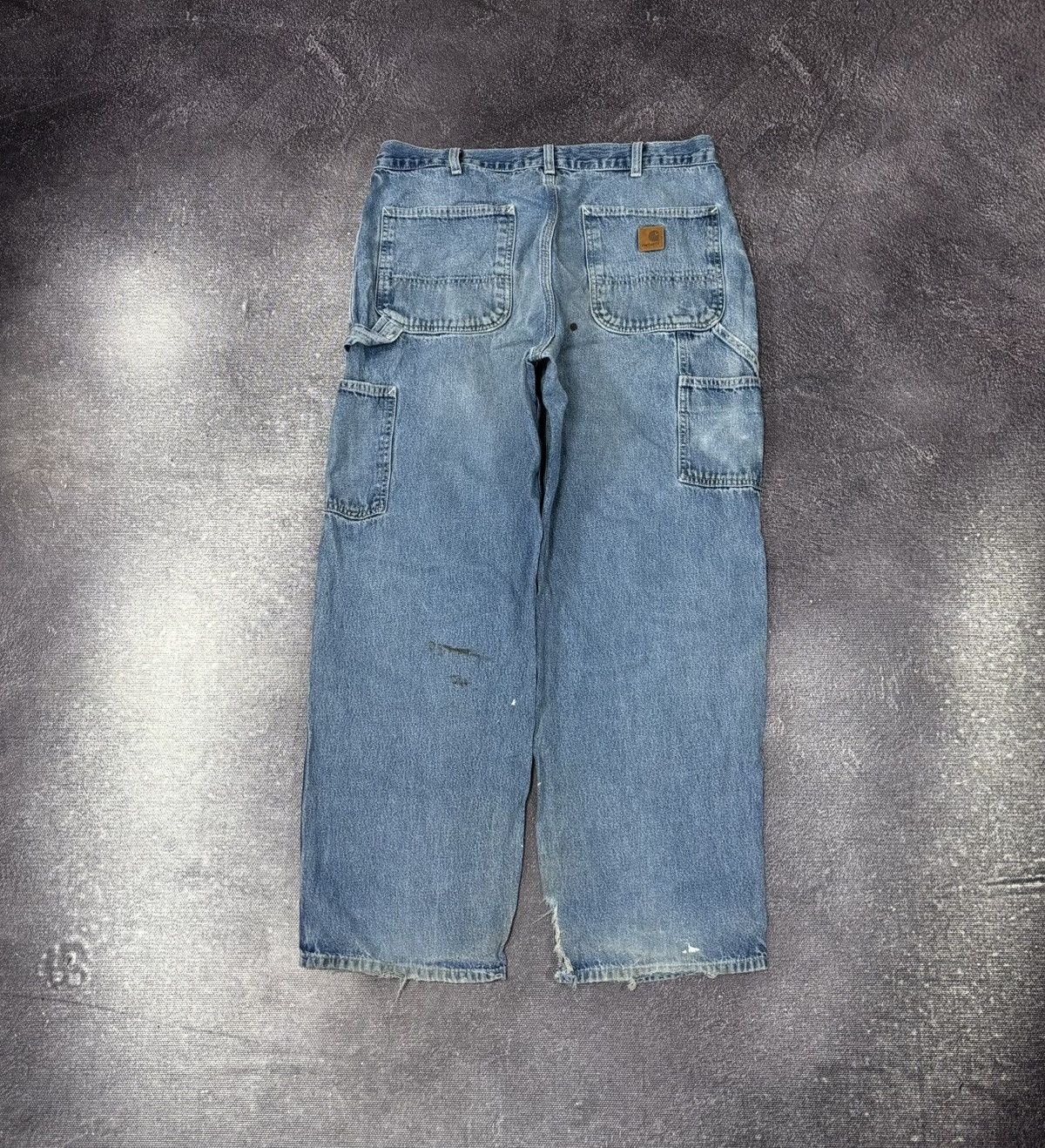 Carhartt Vintage Carhartt Dungaree Fit Faded Blue Denim Baggy Jeans Size US 35 - 1 Thumbnail
