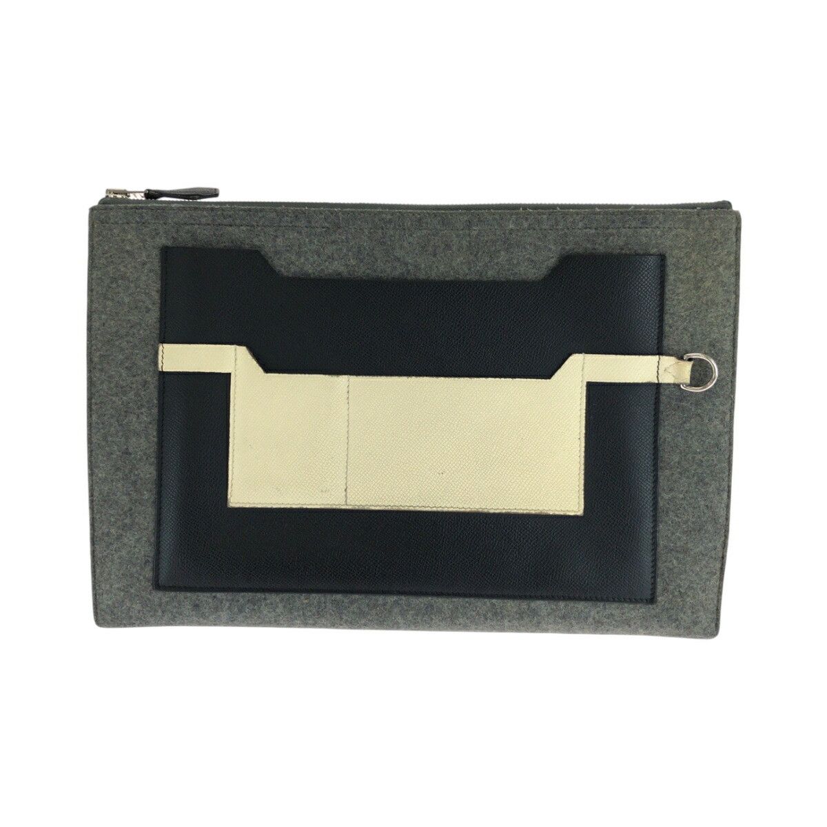Hermes Hermes Hermes Tout Doux Felt Veau Epsom Clutch Bag Leather Clutch Bag Stamp D DUTY FREE for USA Size ONE SIZE - 1 Thumbnail