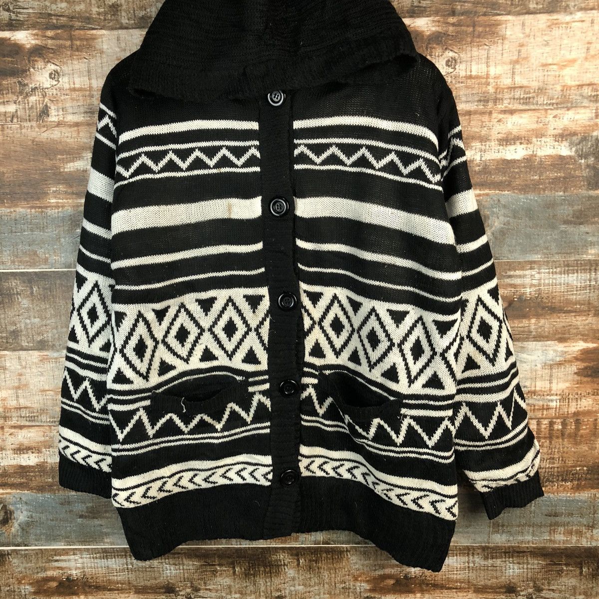 Homespun Knitwear × Japanese Brand Putietal art Black Hoodie Knitwear #A1260 Size US L / EU 52-54 / 3 - 3 Thumbnail
