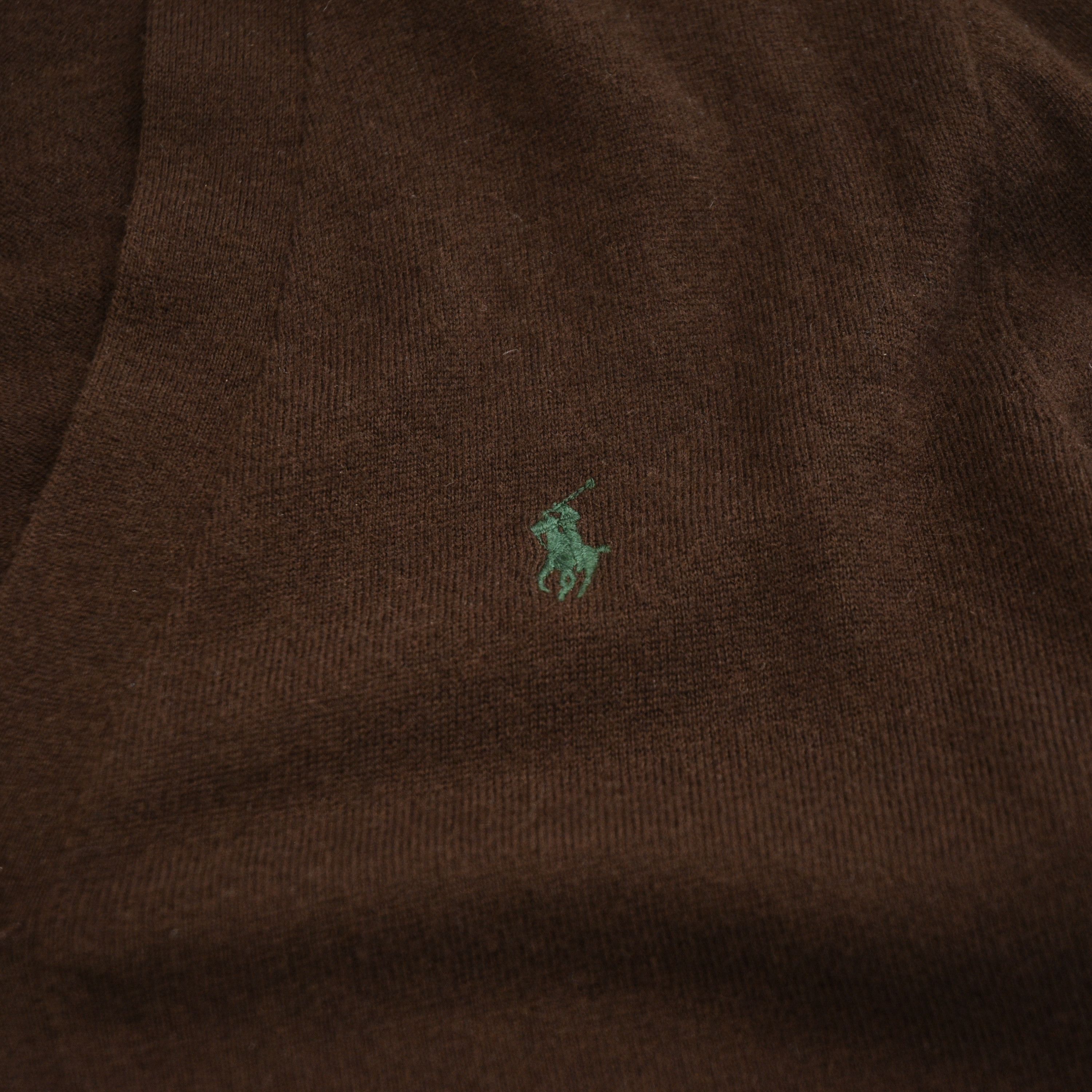 Polo Ralph Lauren Vintage POLO Ralph Lauren Merino Wool Brown Cardigan Old Size US L / EU 52-54 / 3 - 9 Thumbnail