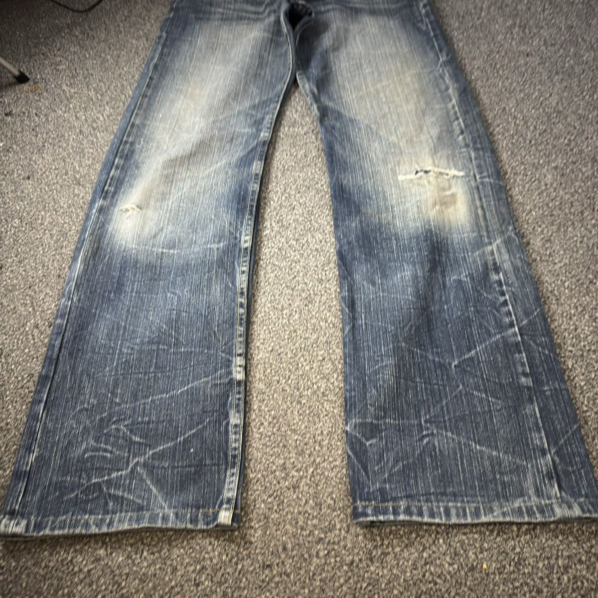 14th Addiction Vintage 2000 Y2K Boot There Clawmark Natural Denim Size US 29 - 8 Thumbnail