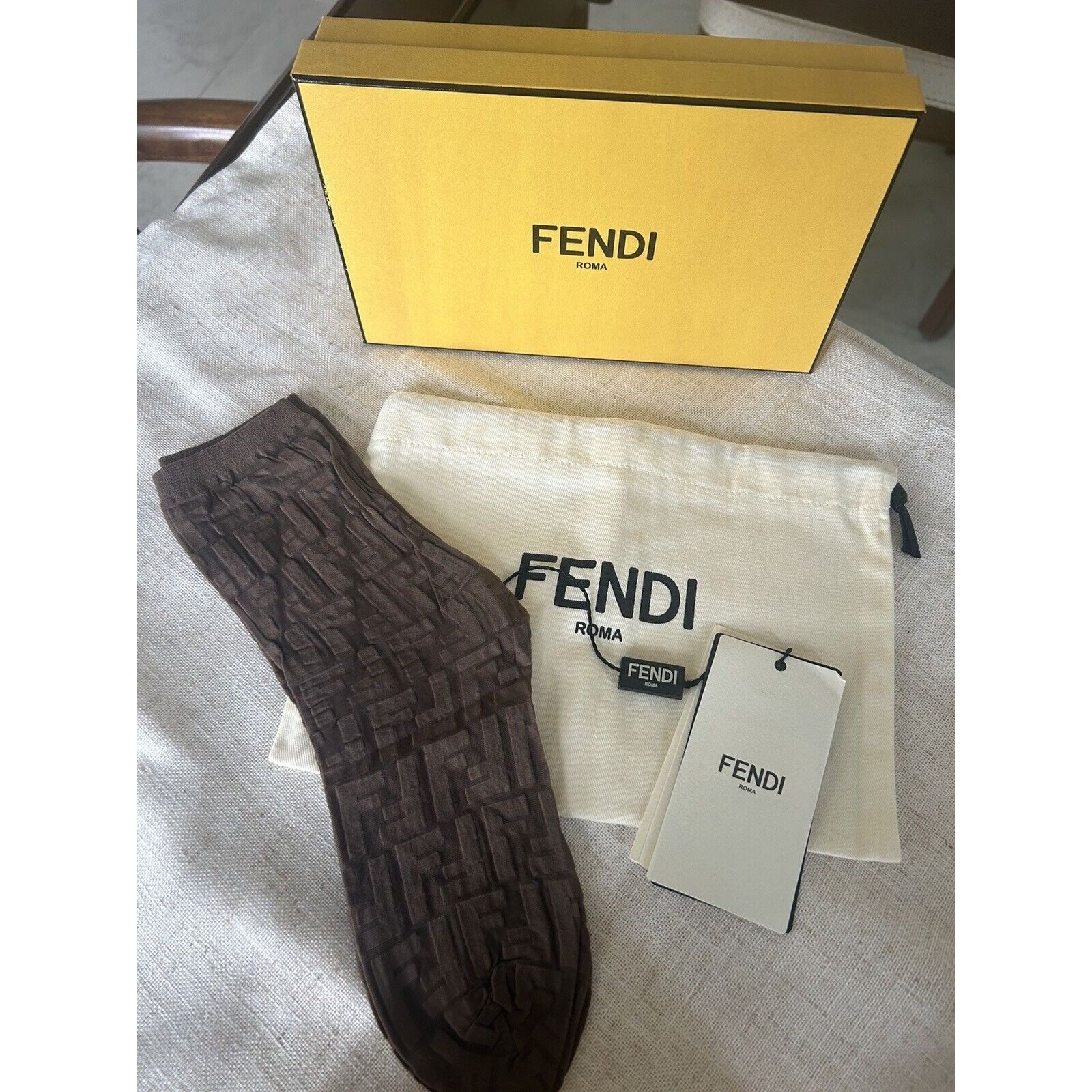 Fendi NWT Fendi Logo Socks Size US 8.5 / IT 38.5 - 2 Thumbnail