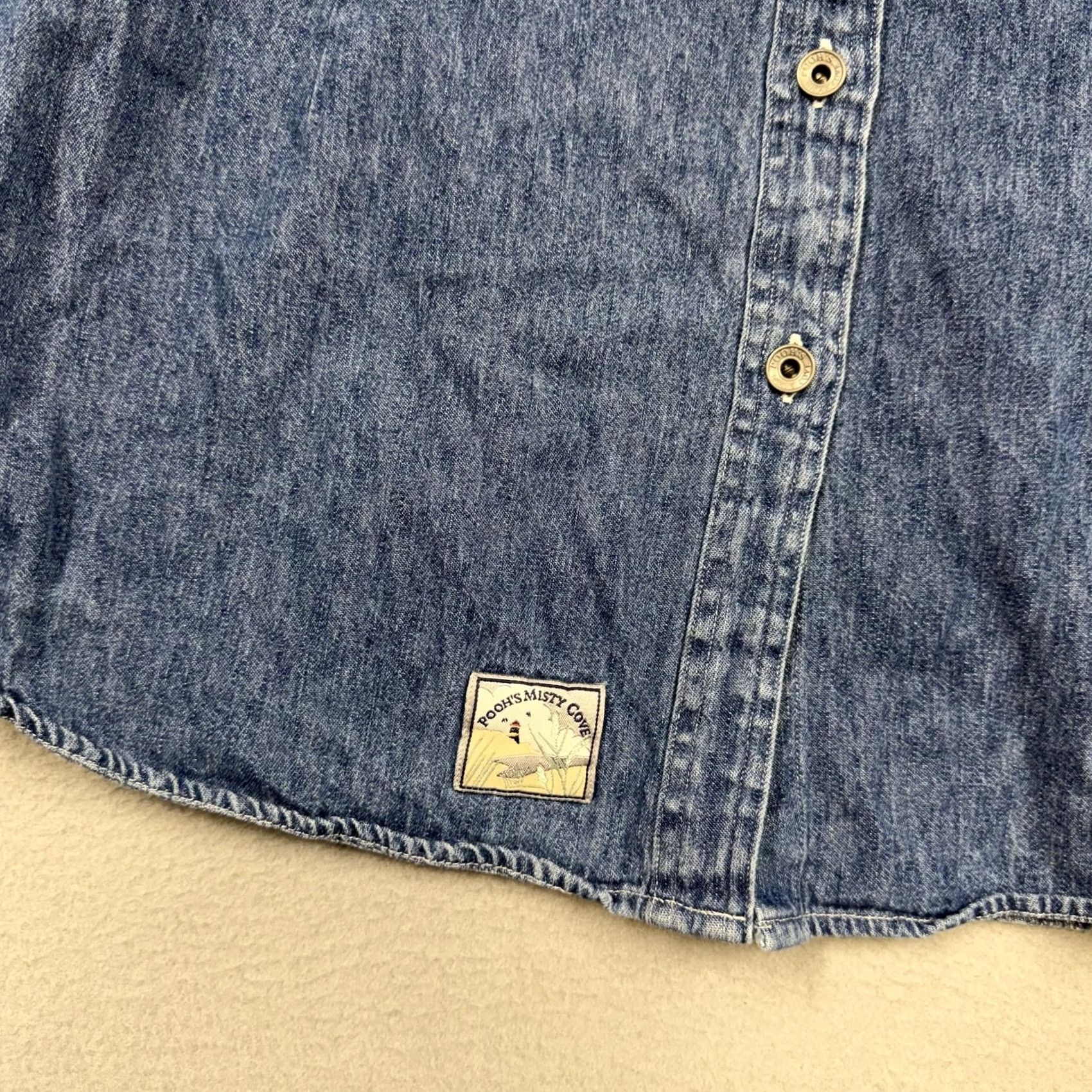 Disney VINTAGE Disney Store Winnie Pooh Piglet Shirt Womens XL Blue Denim Long Sleeve Size XL / US 12-14 / IT 48-50 - 5 Thumbnail