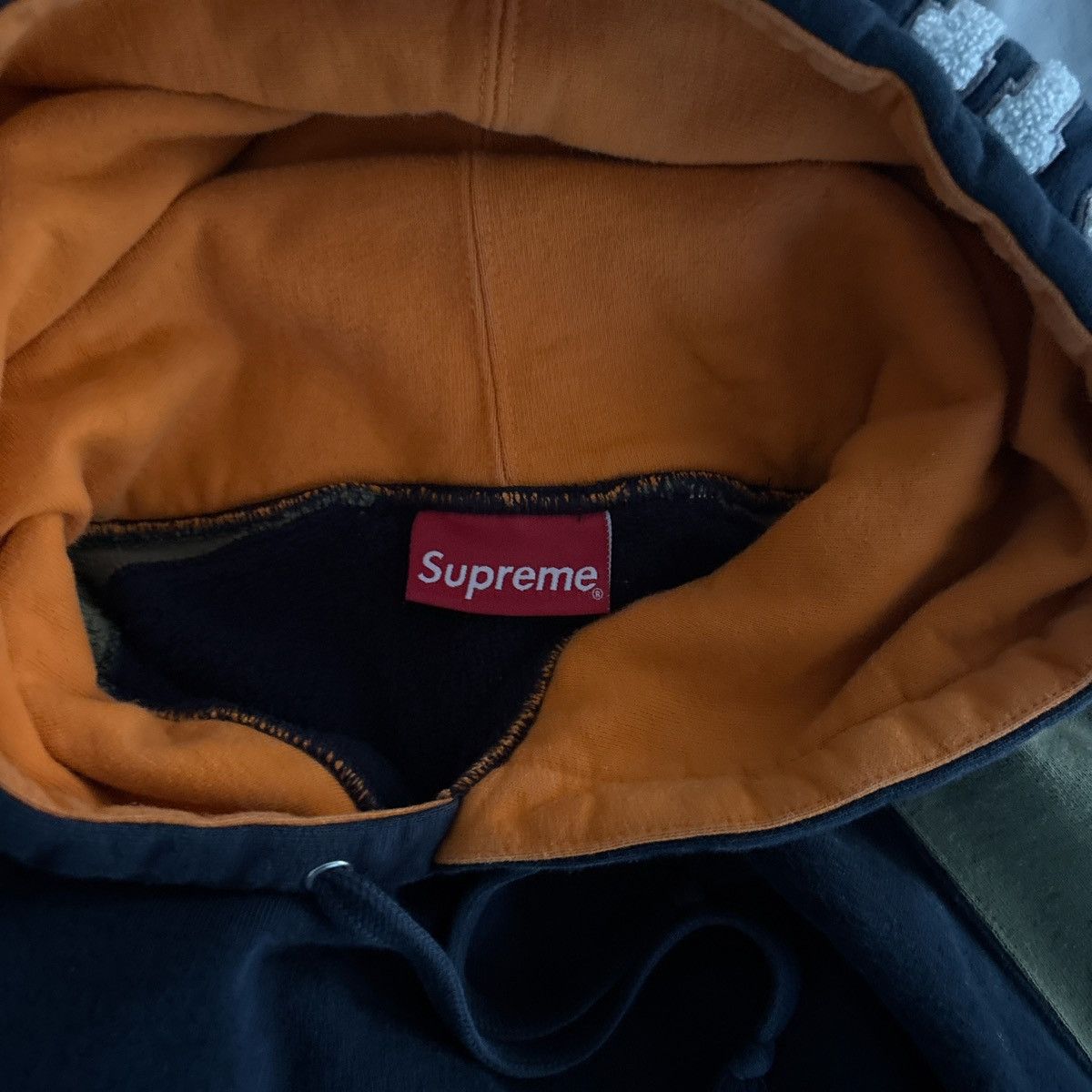 Supreme Supreme paneled hooded sweatshirt navy blue and green Size US M / EU 48-50 / 2 - 4 Thumbnail