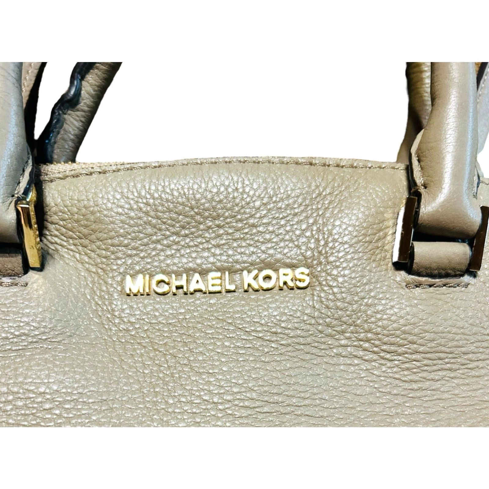 Vintage MICHAEL KORS Riley Leather Crossbody Purse Tote Shoulder Handbag Womens Brown Bag Gray Strap 15in 11in 16in 3in Pebbled Size ONE SIZE - 6 Thumbnail