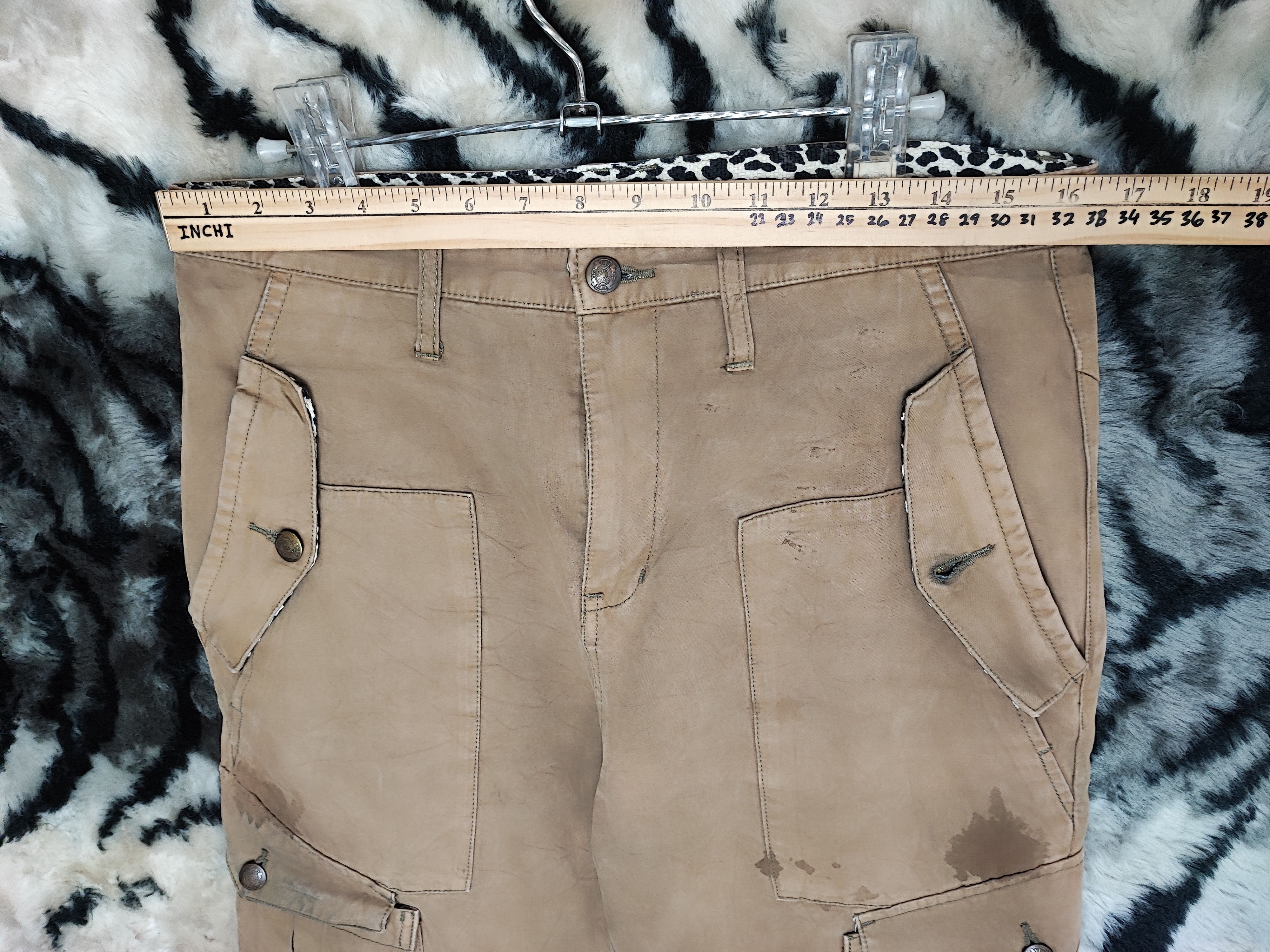 Le Grande Bleu (L.G.B.) PPFM Bondage Distressed Brown Cargo Pants Size US 32 / EU 48 - 20 Thumbnail