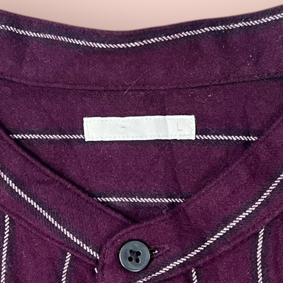 GU × Japanese Brand × Jun Takahashi VINTAGE GU PURPLE STRIPED SOFT FLANNEL STAND COLLAR Size US L / EU 52-54 / 3 - 16 Thumbnail