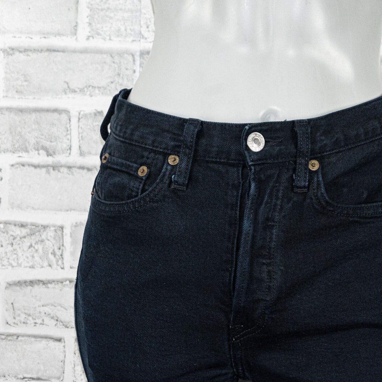 RE/DONE RE/DONE Originals fray crop high rise denim Jeans black/blue Size 25" / US 0 / IT 36 - 9 Thumbnail