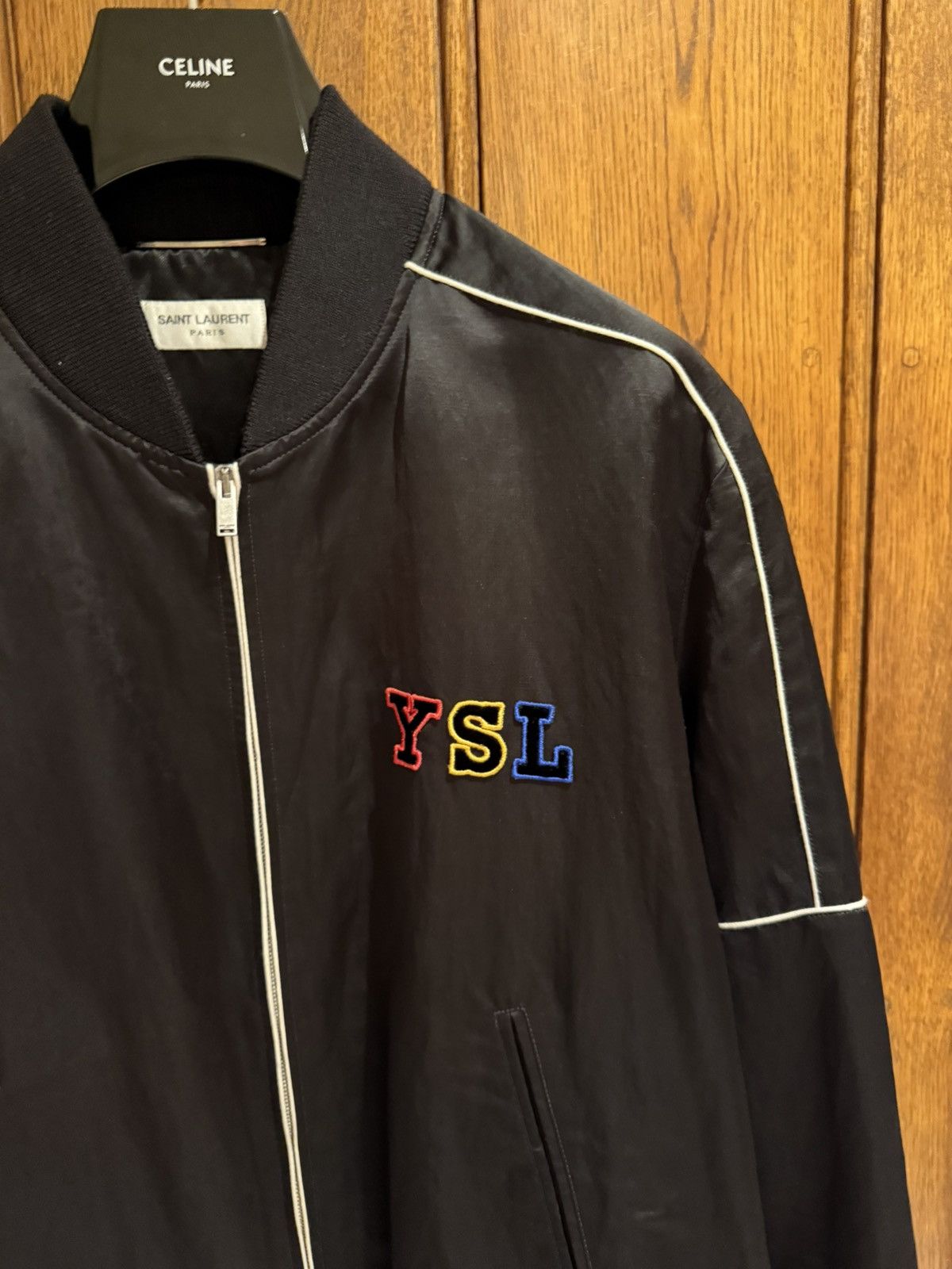 Saint Laurent Paris FW21 Saint Laurent YSL logo black bomber teddy jacket 56 Size US XL / EU 56 / 4 - 12 Thumbnail