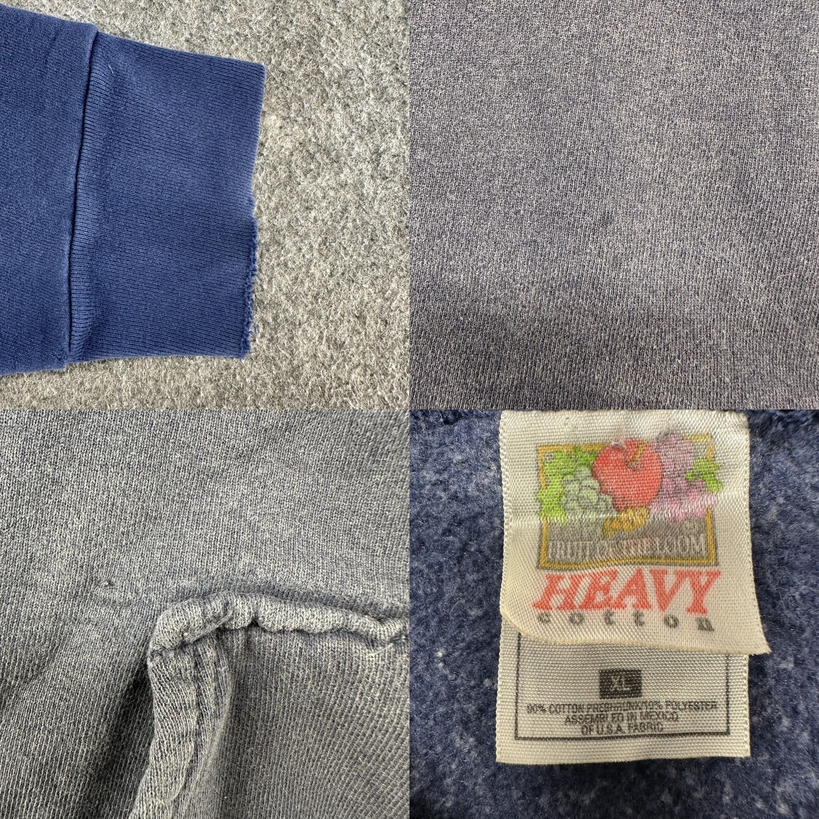 Fruit Of The Loom VINTAGE Fruit Of The Loom Hoodie Mens XL Blue Pullover Heavyweight Faded 90s Size US XL / EU 56 / 4 - 8 Thumbnail