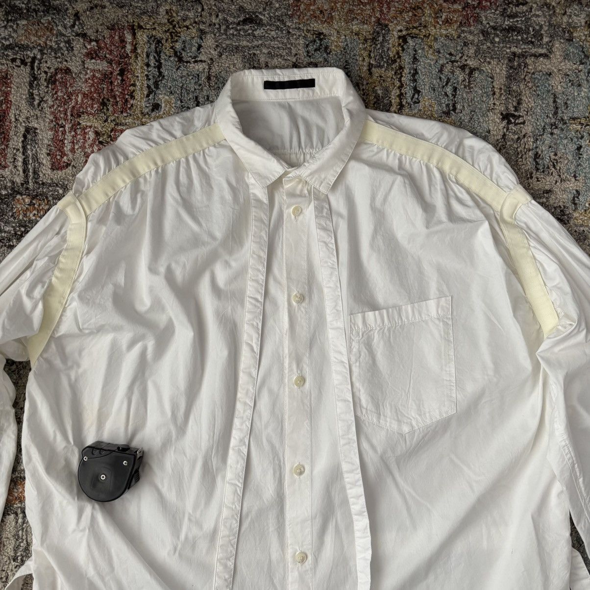 The Viridi-anne Pull Up Gathered Long Shirt cotton bondage strap gathered Size US M / EU 48-50 / 2 - 2 Thumbnail