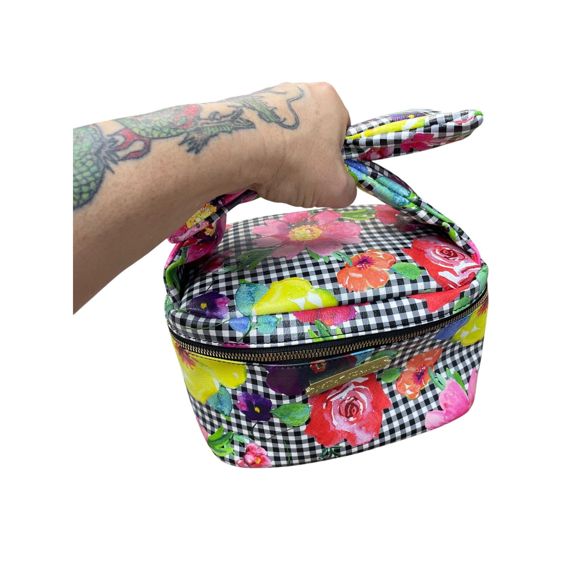 Betsey Johnson Betsey Johnson Wms floral cosmetic carrier bow Handbag SKU 9 Size ONE SIZE - 14 Thumbnail