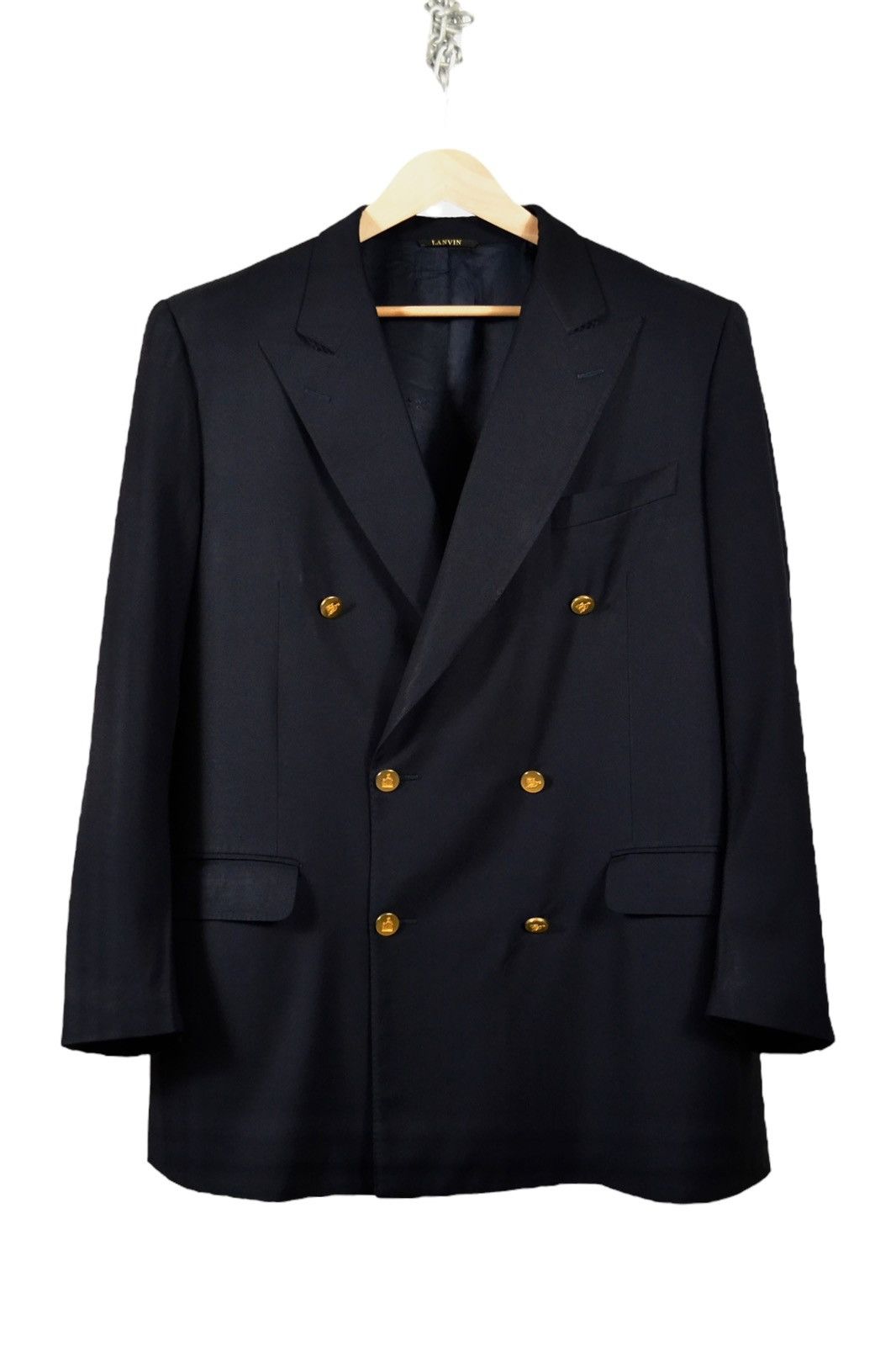 Lanvin Lanvin Double-Breasted Wool Blazer Size 52L - 2 Thumbnail