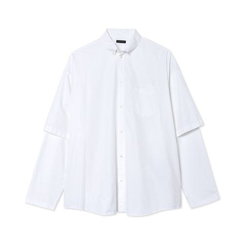 Balenciaga Patched Sleeve Shirt Poplin Size US XL / EU 56 / 4 - 1 Thumbnail