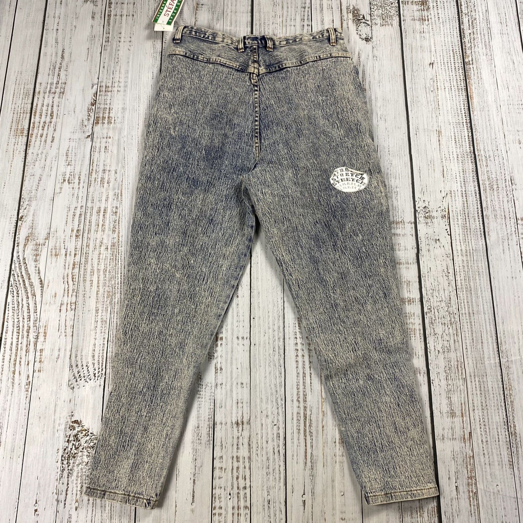 Vintage VINTAGE Stefano High Waist Acid Wash Tapered Stretch Denim Jeans Women's 18W 34 Inch Blue 90s Mom Size 24" / US 00 / IT 34 - 7 Thumbnail