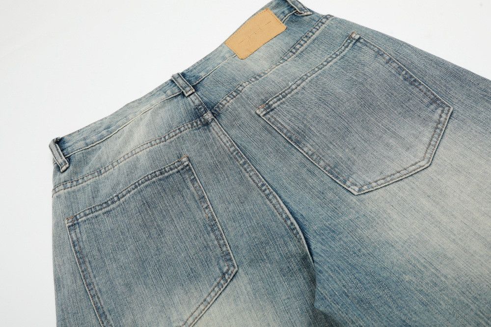 Japanese Brand × Jean Men's wide-leg distressed ripped washed scimitar jeans Size US 32 / EU 48 - 5 Thumbnail