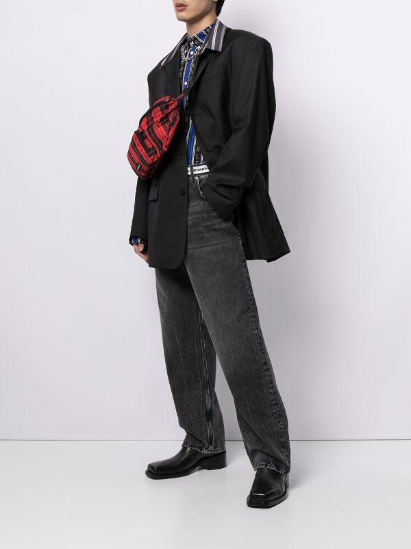 image of Balenciaga Oversized Contrast-Collar Blazer in Grey, Men's (Size Medium)