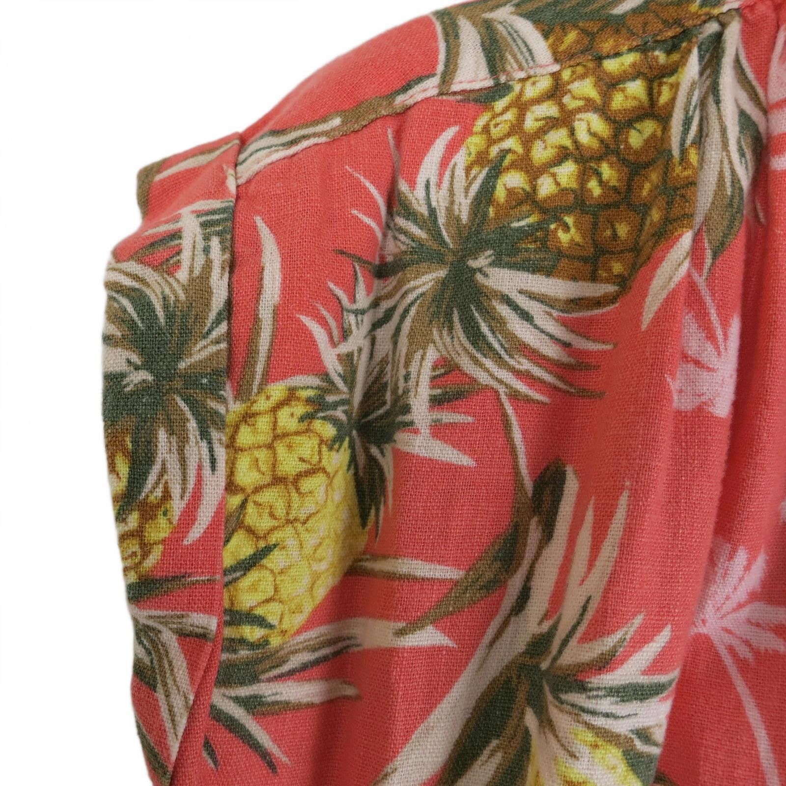 Old Navy Vintage Old Navy Coral Pineapple Print Button-Up Dress XS Size XS / US 0-2 / IT 36-38 - 3 Thumbnail