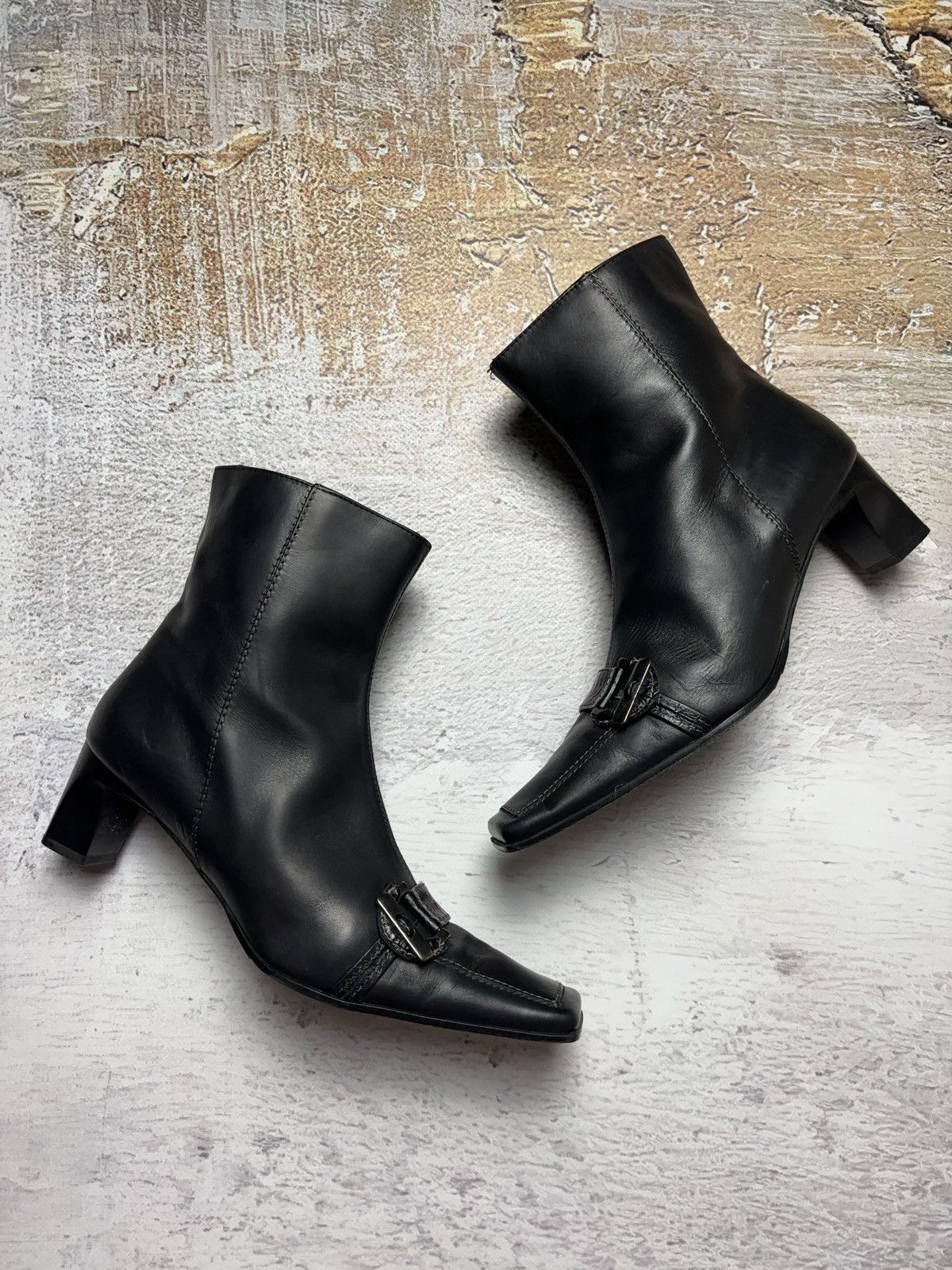 Vintage Vintage Italian Eco Leather Boots Heels Shoes Glamour Size US 10 / IT 40 - 1 Thumbnail