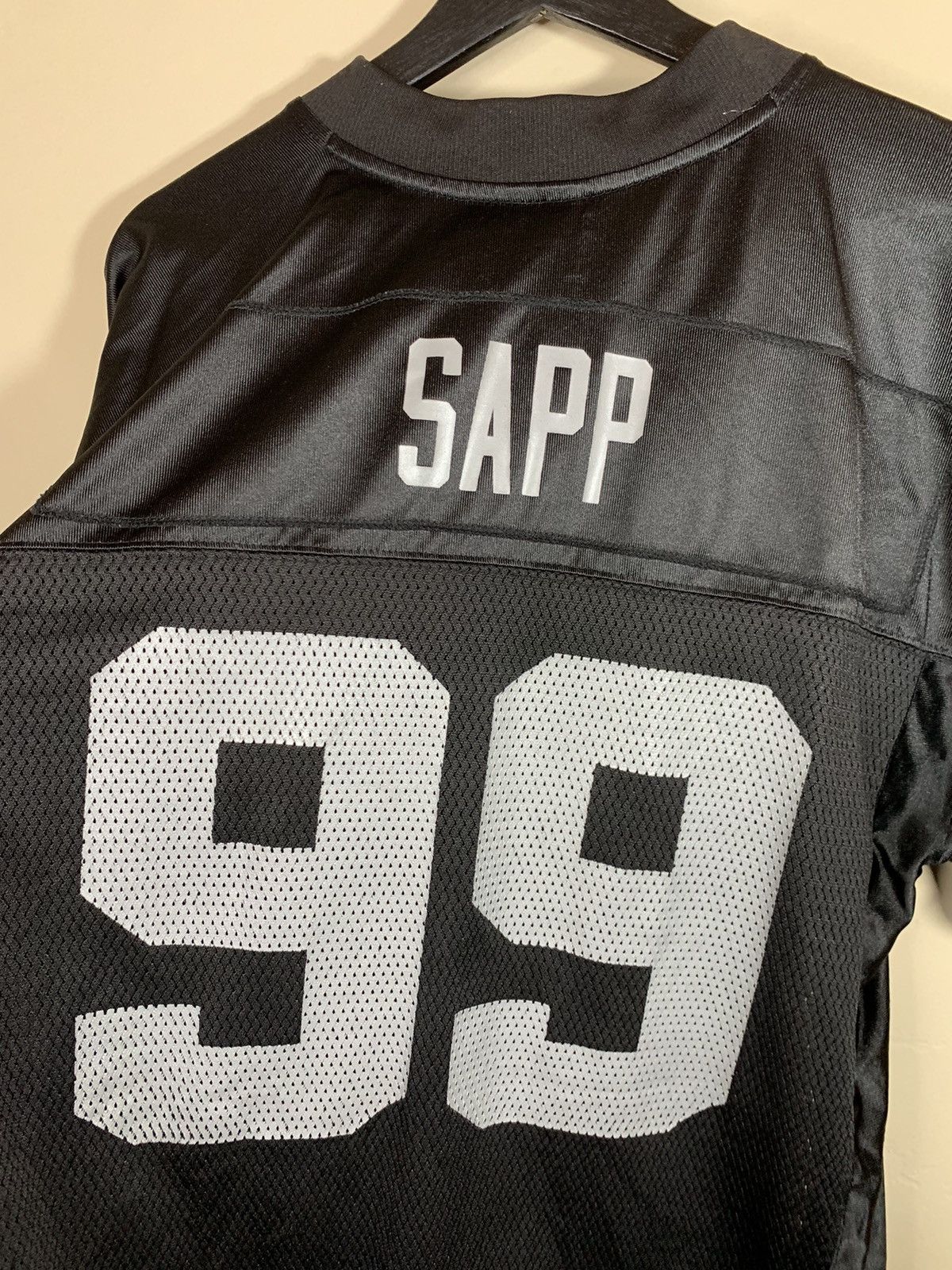 NFL RARE Vintage Warren Sapp Oakland Raiders NFL Football Jersey Size US L / EU 52-54 / 3 - 4 Thumbnail