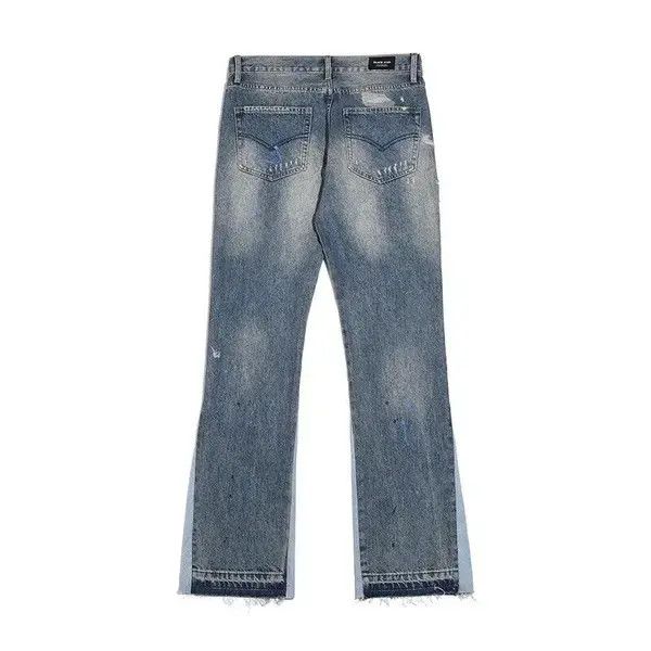Japanese Brand High Street Retro Ink Splash Patchwork Ripped Jeans Size US 32 / EU 48 - 4 Thumbnail