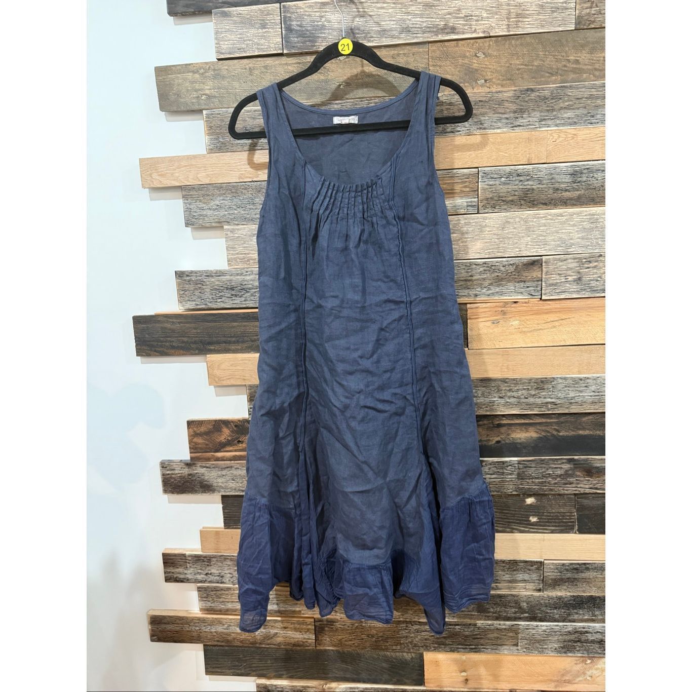 Linea Lina Tomei sleeveless navy linen dress size Medium | Grailed