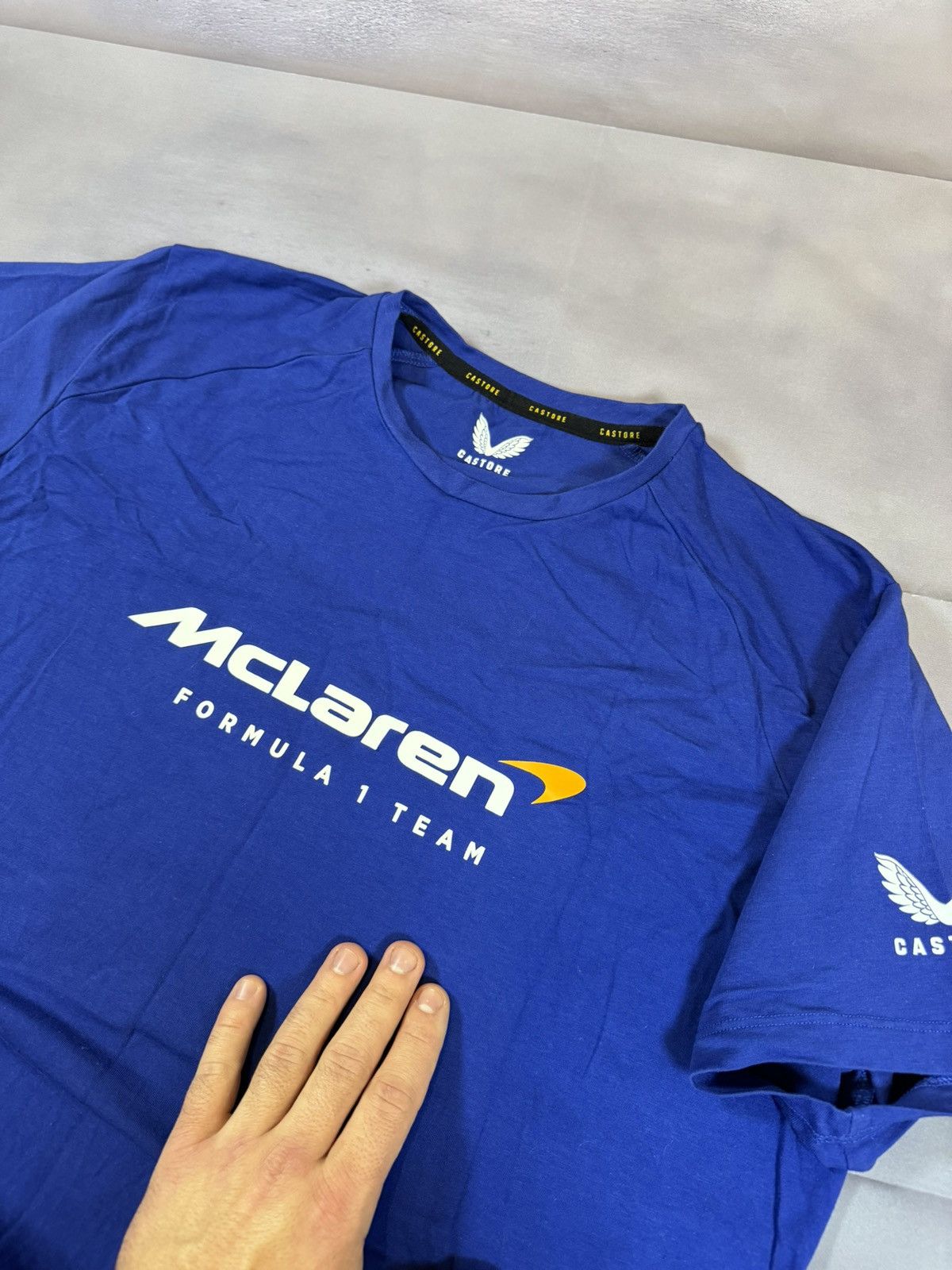 Castore × Formula 1 × Malcolm McLaren McLaren Formula 1 Team Racing T Shirt Blue Men’s XLarge Size US XL / EU 56 / 4 - 6 Thumbnail
