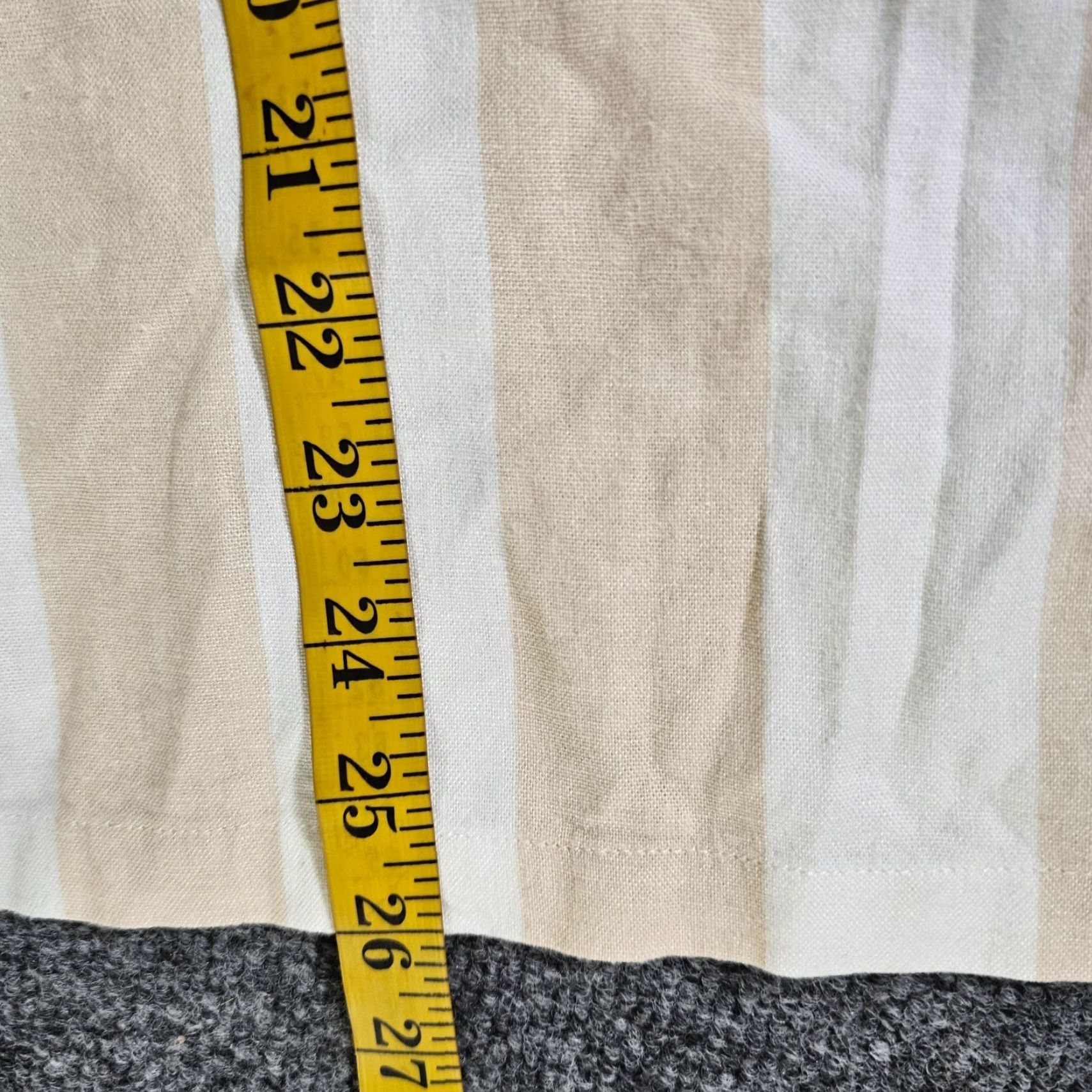Vintage Versona Pants Womens XL Beige Striped Linen Ultra Wide Leg Crop Beachy Size 40" / US 18 - 6 Thumbnail