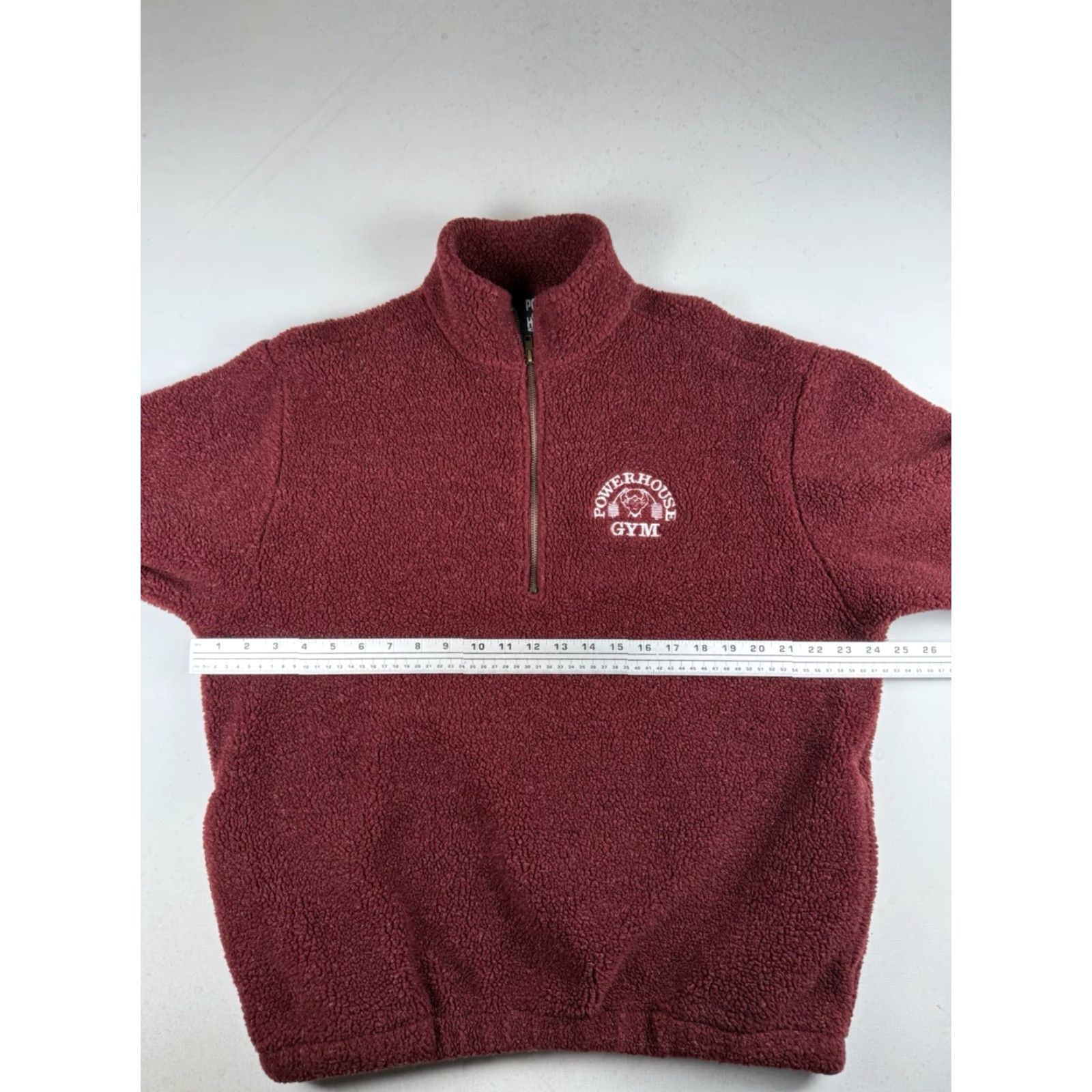 Vintage Power House Gym Mens 1/4 Zip Fleece Red Sweater L Large Pullover Size US L / EU 52-54 / 3 - 4 Thumbnail