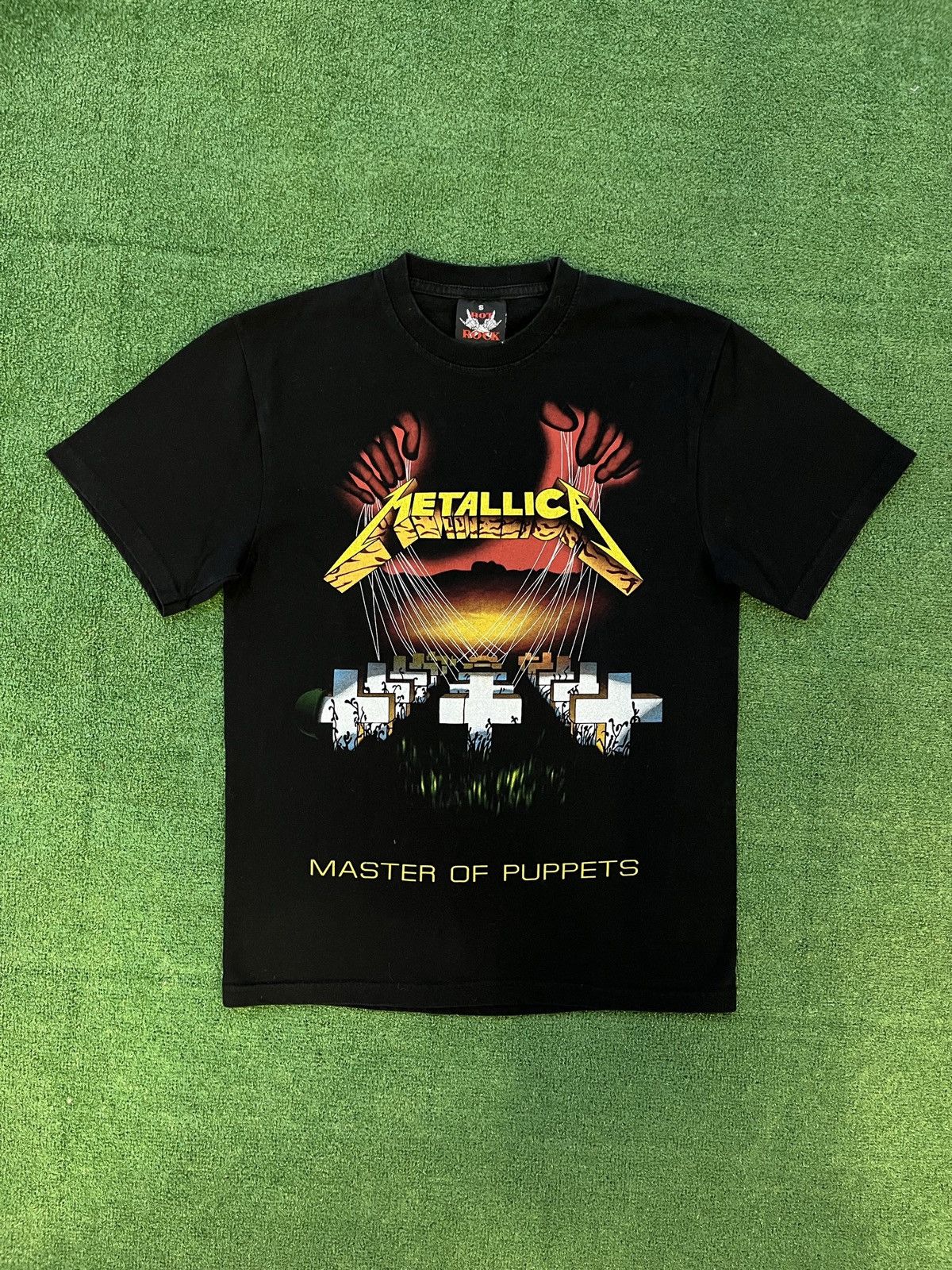 Pre-owned Band Tees X Rock T Shirt Vintage 00s Metallica Master Of Puppets Rock Band Black Tee (size Small)