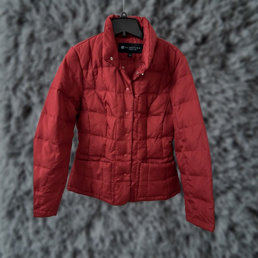 Kenneth Cole Kenneth Cole Reaction Down Puffer Jacket Womens Small Red Quilted Full Zip Coat Size S / US 4 / IT 40 - 1 Thumbnail