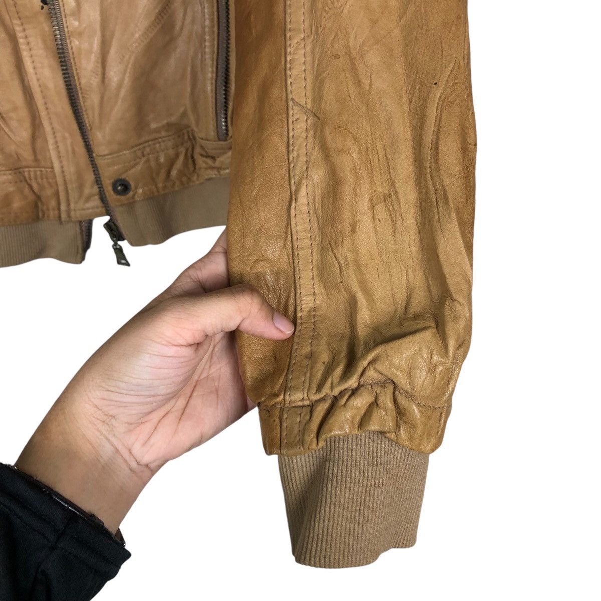 Japanese Brand 📌Cropped Leather Jacket Biker Bondage Design Issey Miyake Size US M / EU 48-50 / 2 - 16 Thumbnail