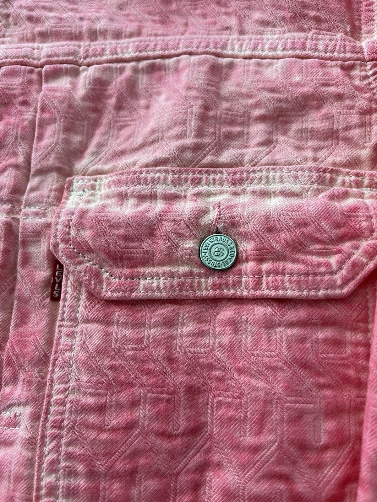 Levi's × Stussy Stussy x Levi’s Jacquard Type 2 Trucker Jacket Pink Medium Size US M / EU 48-50 / 2 - 7 Thumbnail