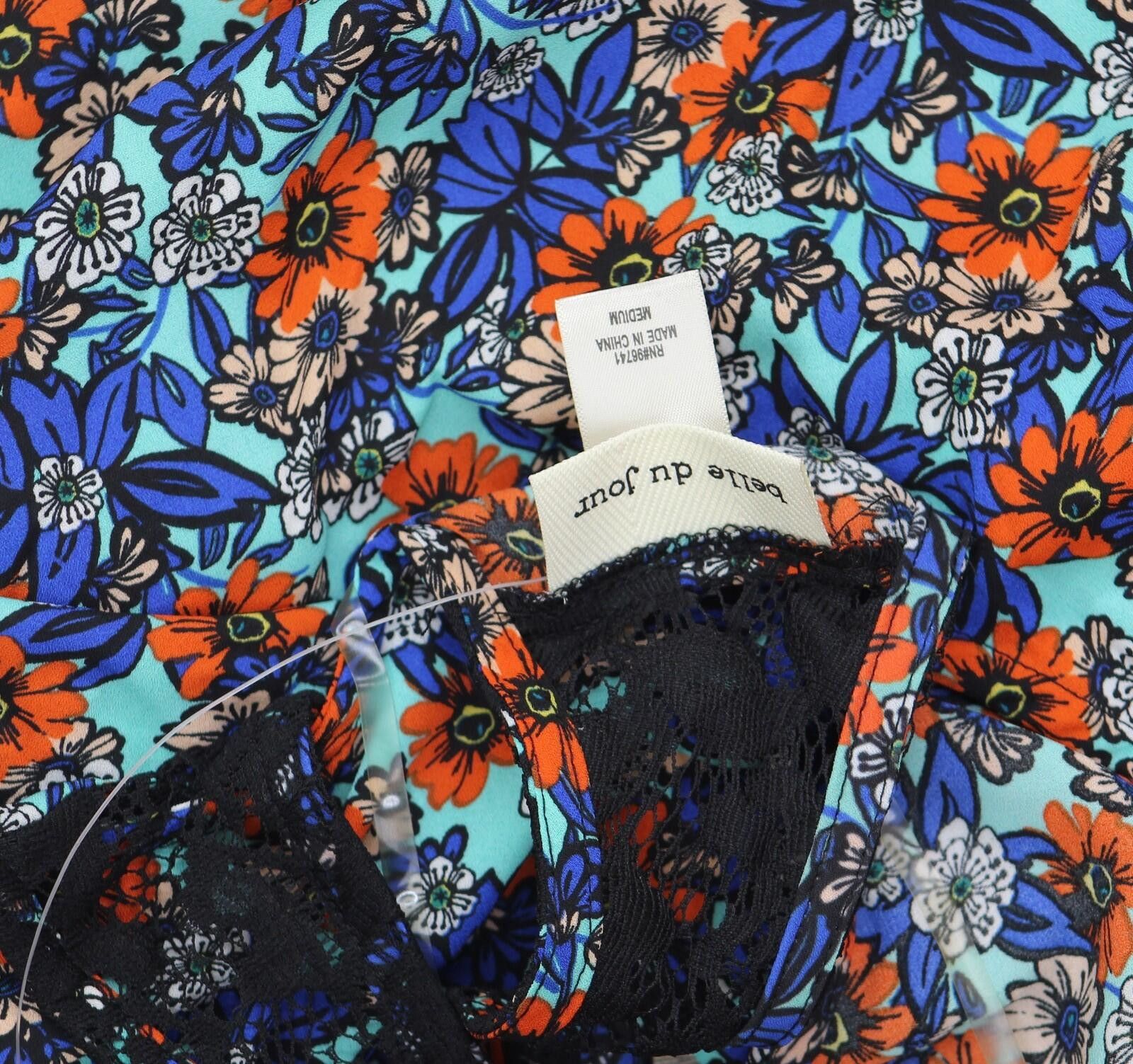 Other Nwt Belle Du Jour Tank Top Blouse With Scarf Blue / Multi M Size M / US 6-8 / IT 42-44 - 3 Thumbnail