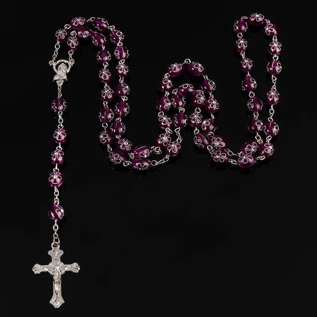 Jewelry x Vintage Victoria Pearl Imitation Purple Crystal Beads Necklace, Men's