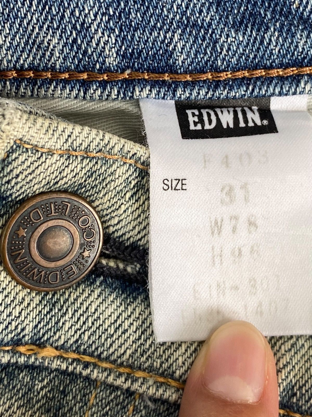 Edwin Edwin Light Blue Wash Style Straight Leg Jeans Size US 31 - 10 Thumbnail