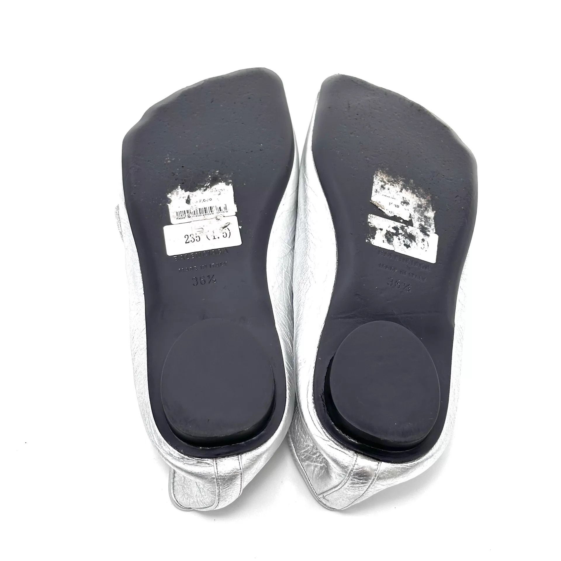 Balenciaga BALENCIAGA women's Silver Toe Ballet Flats 36.5 Size US 6 / IT 36 - 4 Thumbnail