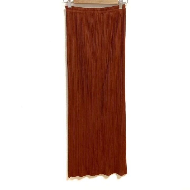 Issey Miyake Issey Miyake size:3 Reddish-brown pleated skirt Size 42" / US 20 - 2 Thumbnail