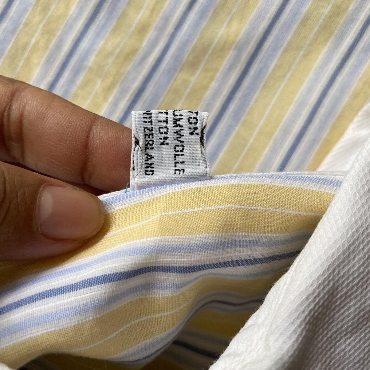 Celine Celine Yellow Striped Shirt with White Collar Size XS / US 0-2 / IT 36-38 - 11 Thumbnail