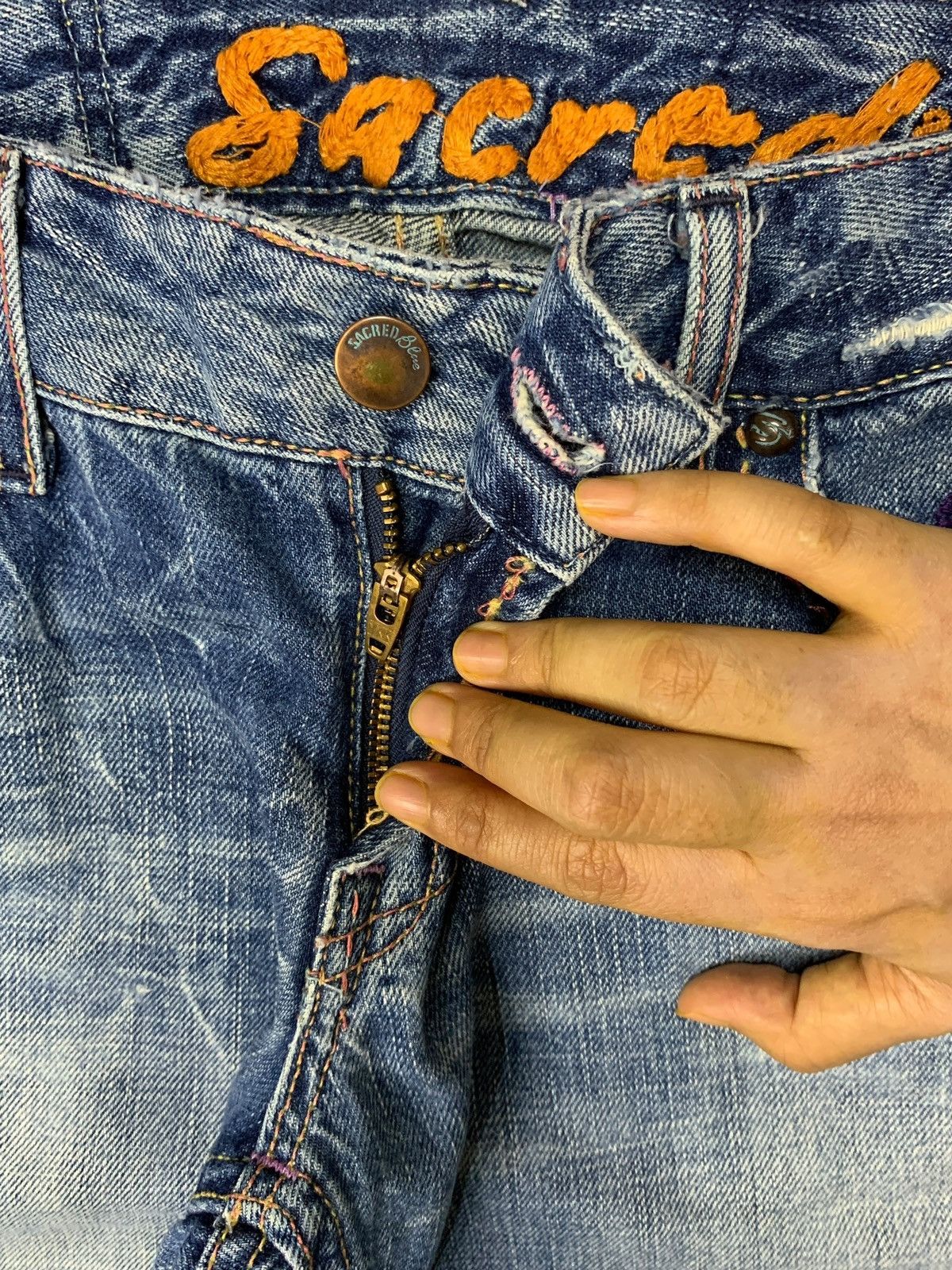 Hysteric Glamour × Japanese Brand Vintage Japanese Brand Faded Wash Distressed Flare Jeans Size 28" / US 6 / IT 42 - 3 Thumbnail