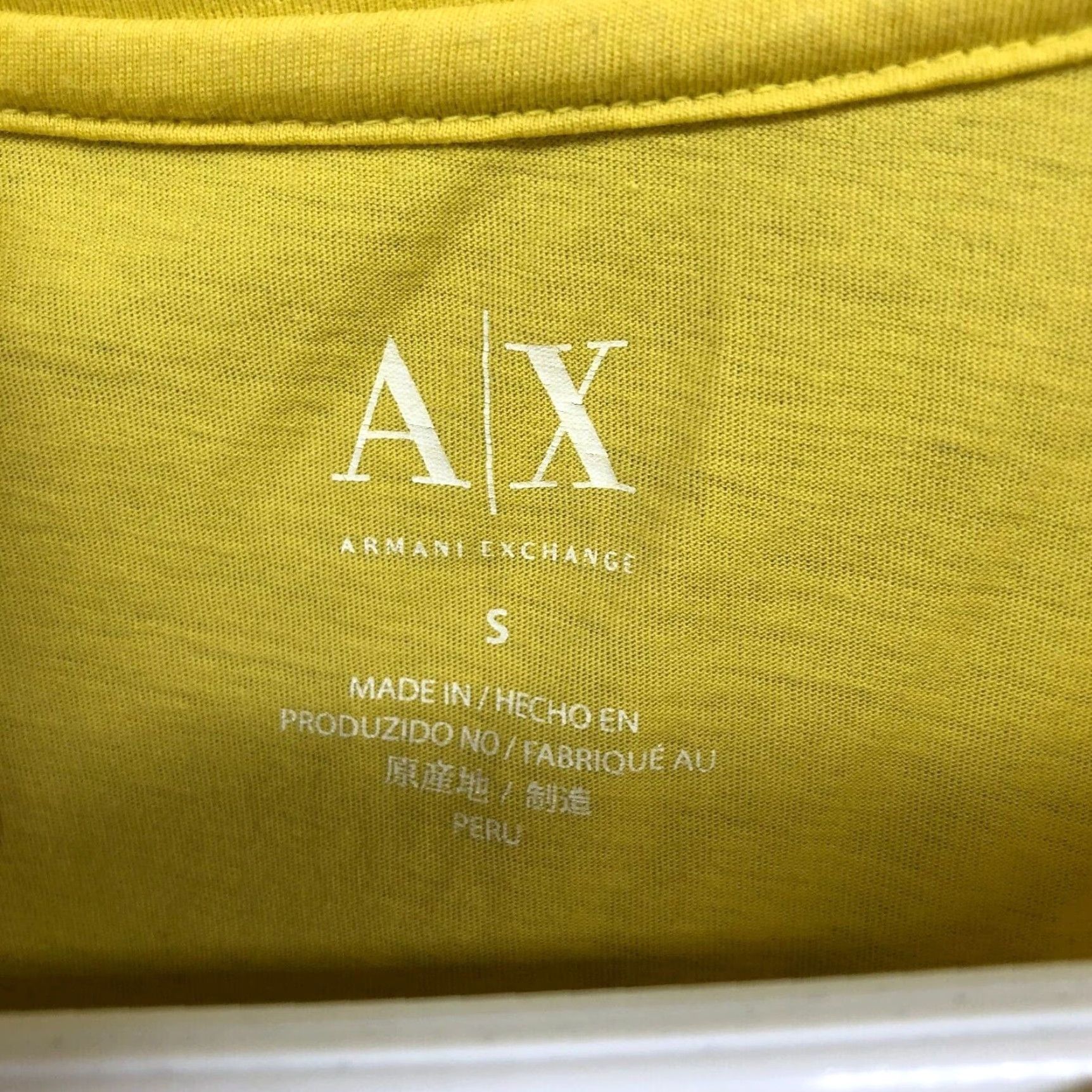 Armani Exchange VINTAGE Armani Exchange Retro Yellow Graphic T Shirt Womens Small S Short Sleeve 90s Size S / US 4 / IT 40 - 7 Thumbnail