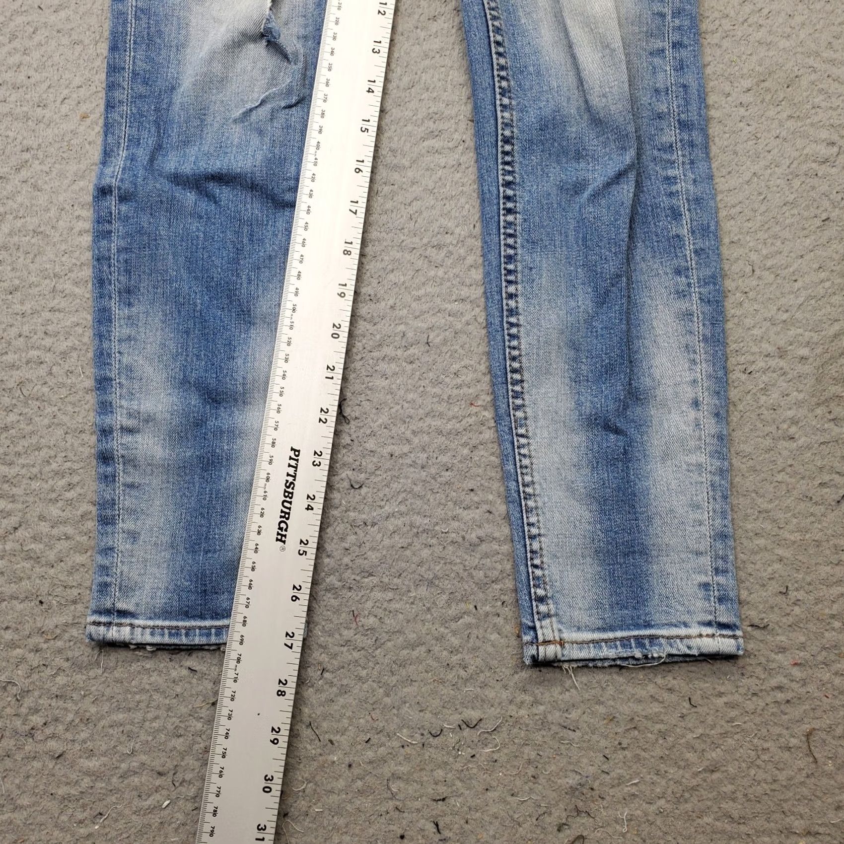 Vintage VIGOSS Jeans Women's 27x29 Blue Denim Stretch Distressed The Chelsea Skinny Leg Jeans Size 27" / US 4 / IT 40 - 4 Thumbnail