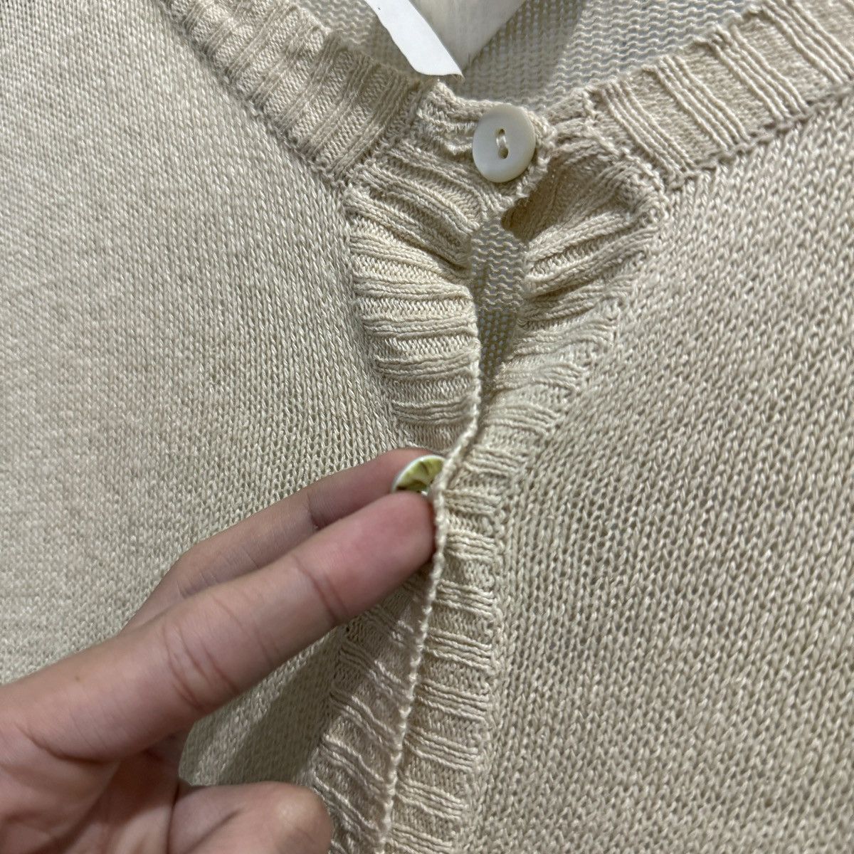 agnes b. Vintage Agnes B Tan Cardigan Size US S / EU 44-46 / 1 - 6 Thumbnail