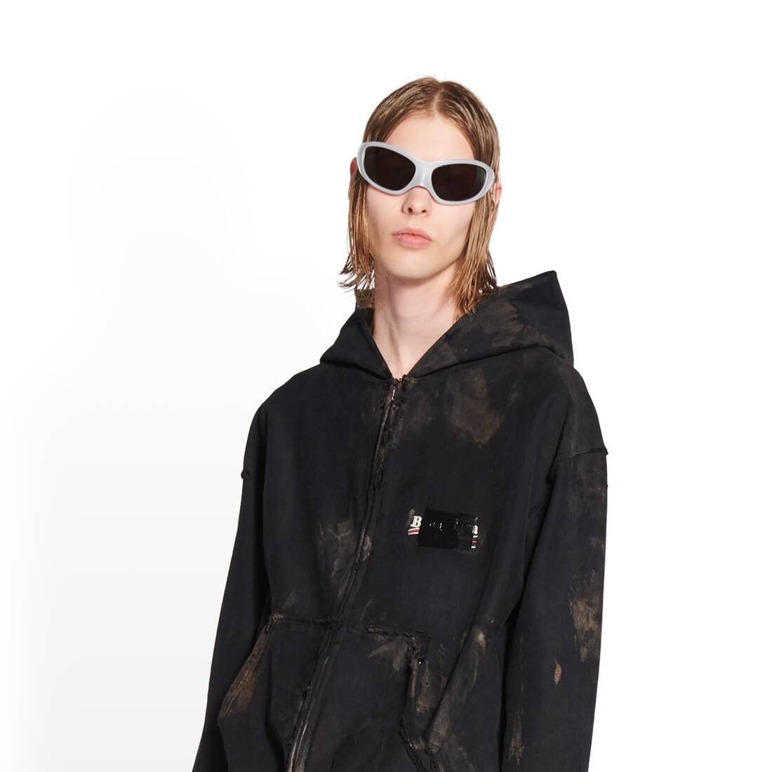 Balenciaga o1srvl11e0925 Dup / Gaffer Zip-Up Hoodie Small Fit in Black Size US S / EU 44-46 / 1 - 7 Thumbnail