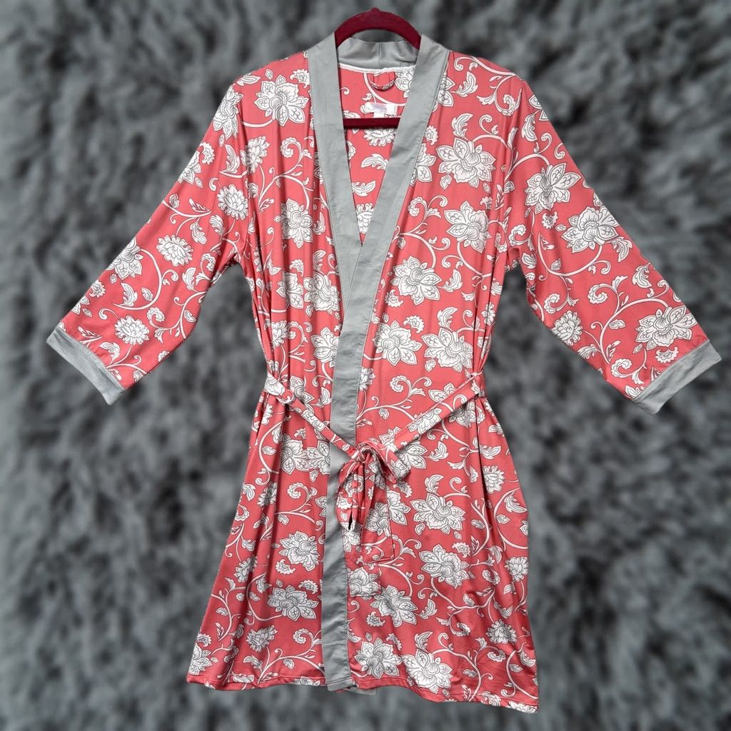 Vintage Secret Treasures Kimono Robe L Floral Coquette Whimsigoth Cottagecore Loungewear Shirt? Size ONE SIZE - 1 Thumbnail